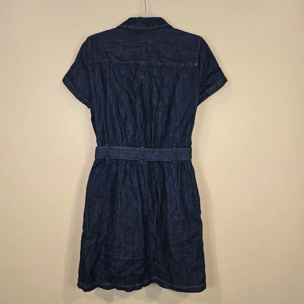 NEW NWT Women's J. Crew Denim Button Front Belted Shirt Dress | Size 2 - Picture 3 of 10